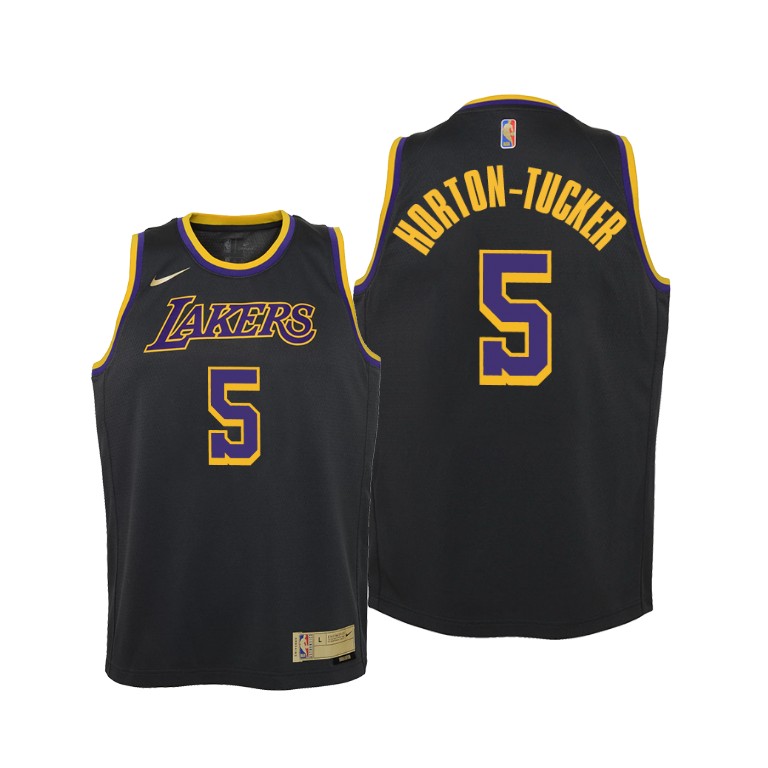 Youth Los Angeles Lakers Talen Horton-Tucker #5 NBA Earned Edition Black Basketball Jersey JZZ7883NY